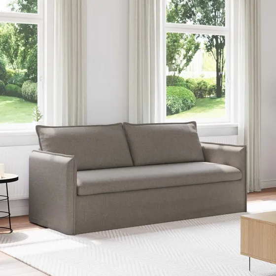Moderne gråbrun sofa 196×82×85 cm - stof & metalramme