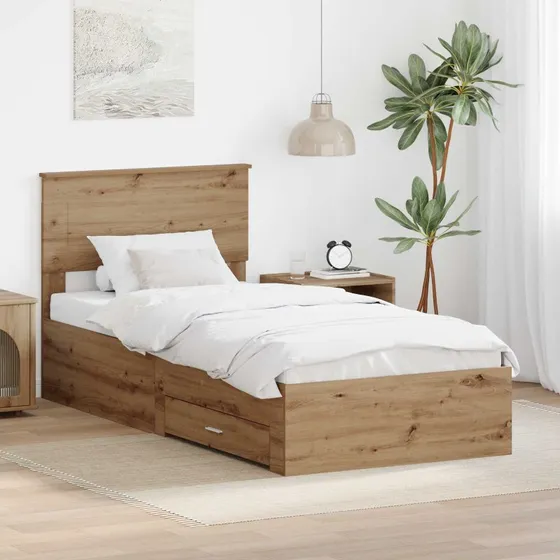 Sengestel Artisan Egetræ 100x200 cm med Opbevaring