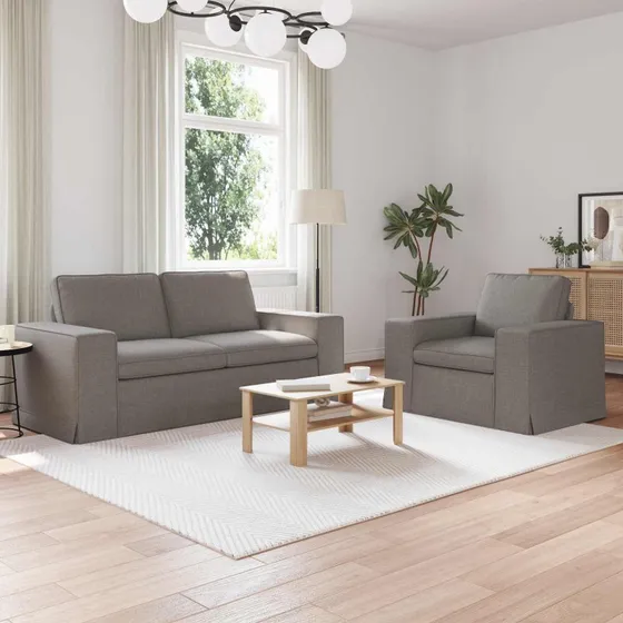 vidaXL 2-personers sofa sæt gråbrun 182 x 80 x 82 cm