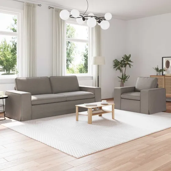2-personers sofa sæt gråbrun 182x80x82 cm - stof