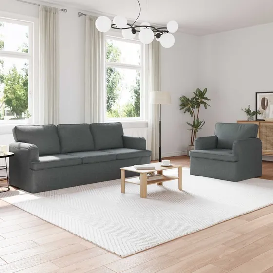 Modulsofa 2-pak Mørkegrå Stof 144x80x85 cm