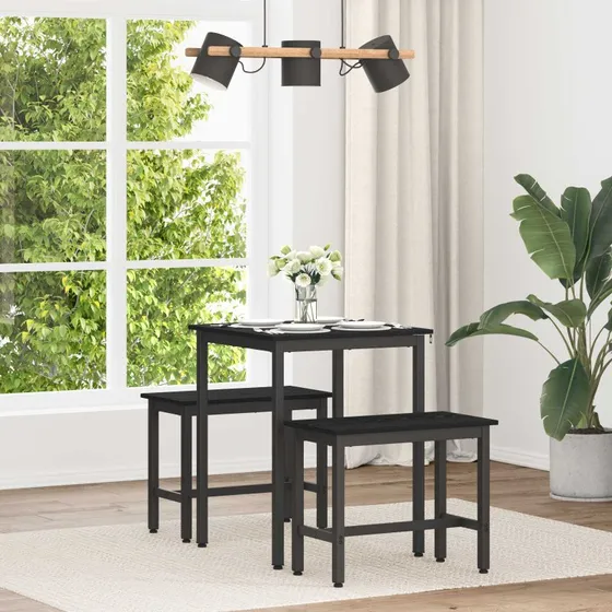 vidaXL Rektangulrt Spisebord i Tr og Metal