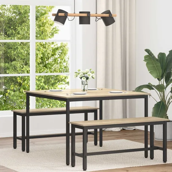 Spisebord METAL rektangulrt med troverflade