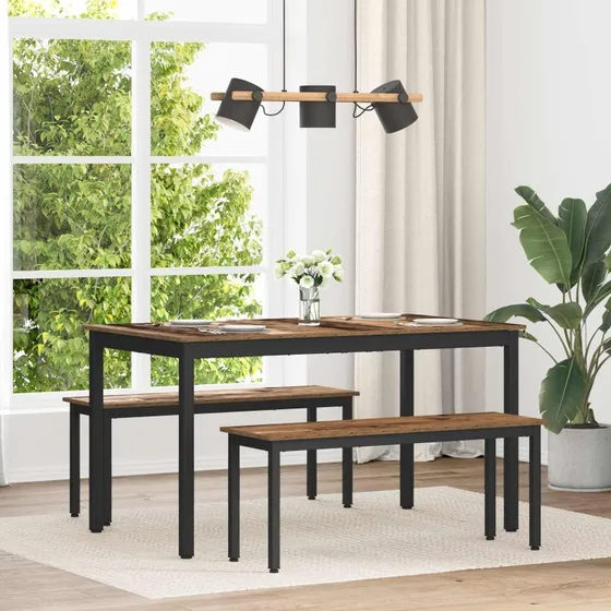 vidaXL Rektangulrt Spisebord med Metalstel