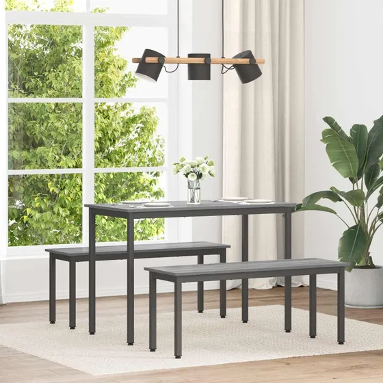 Metalramme Spisebord med Robust Trbordplade