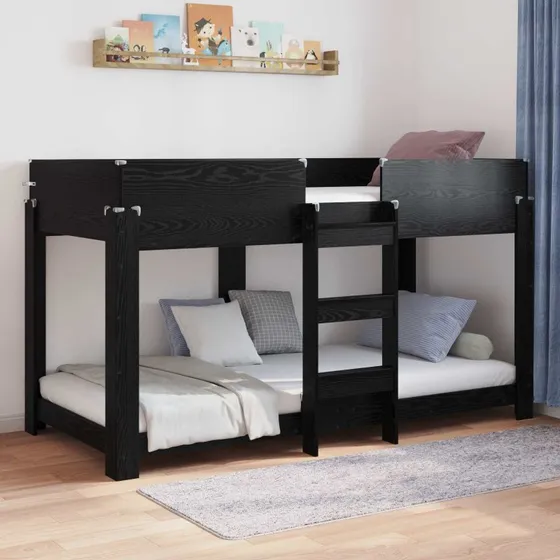 Køjeseng til børn 100x200 cm, sort-eg, konstrueret træ