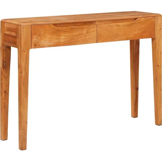 Konsolbord i massivt akacietræ 110x30x80 cm, brun