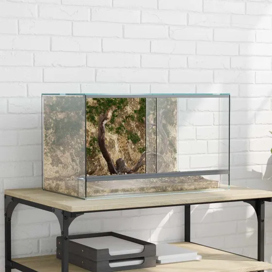 Glasterrarium med opbevaring 50 x 30 x 30 cm - Transparent