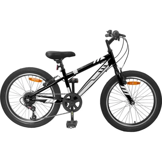 Mountainbike 24 tommer 6-speed til børn 8-12 år – Sort