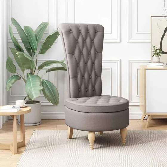 Sækkestol Gråbrun Stof 56,5x70x110 cm – Høj ryg