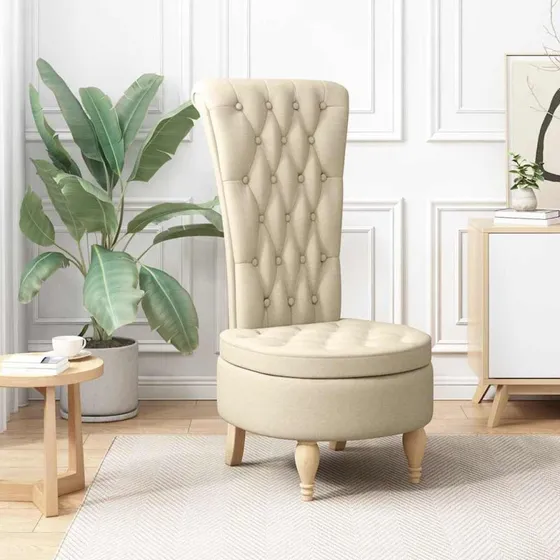 Sækkestol Creme i Stof 56,5×70×110 cm