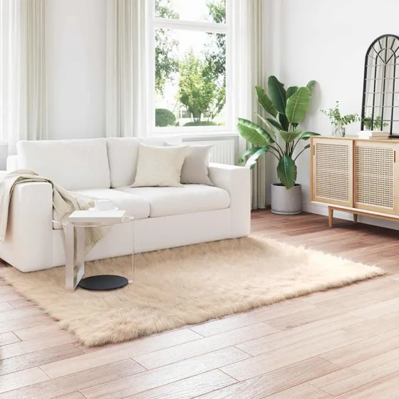 Falsk Fåreskind Tæppe Tafalla 140x200 Beige