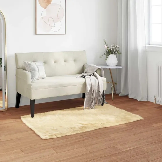 Falsk fåreskindstæppe Tafalla creme 80 x 150 cm