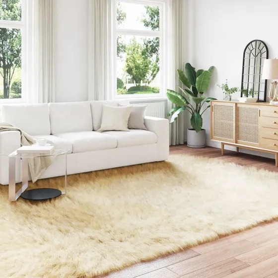 Faux fåreskindstæppe Creme 200x280 cm – Polyester