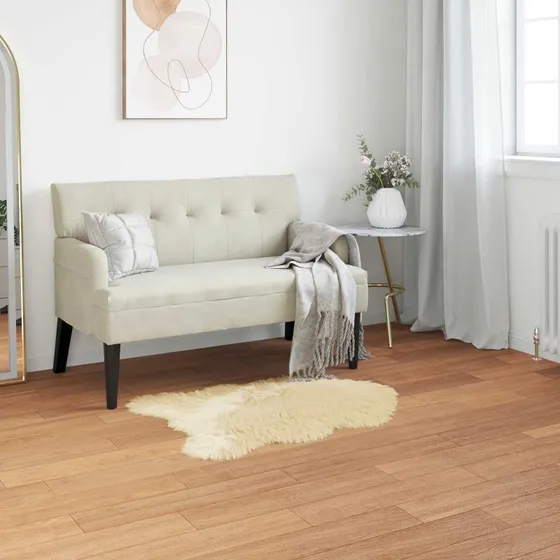 Kunstpels Fåreskindstæppe Creme 80x120 cm - Polyester