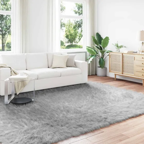 Faux fåreskind tæppe Tafalla 200x280 cm – Grå polyester