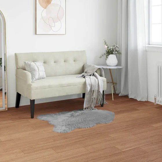 Faux Fåreskind Tæppe Grå 50x80 cm - Kunstpels Polyester