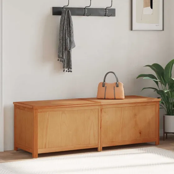 Opbevaringskasse i træ – naturfarvet, robust design