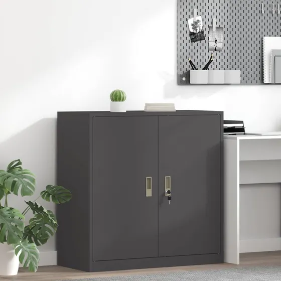 Opbevaringsskab i sort stål 90x40x90 cm