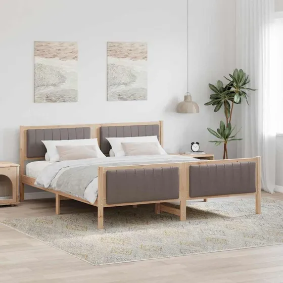 Sengestel i massivt fyrretræ 180 x 200 cm, brun/taupe