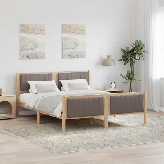 Sengestel 160x200 Brun/Taupe i massivt fyrretræ
