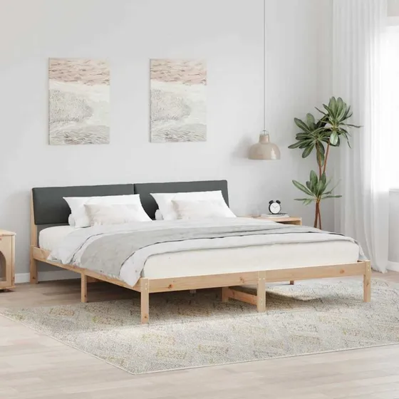 Sengestel i massivt fyrretræ 180x200, brun/mørkegrå
