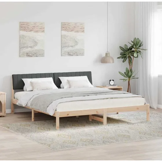 Sengestel i massivt fyrretræ 180x200 cm – brun/mørkegrå