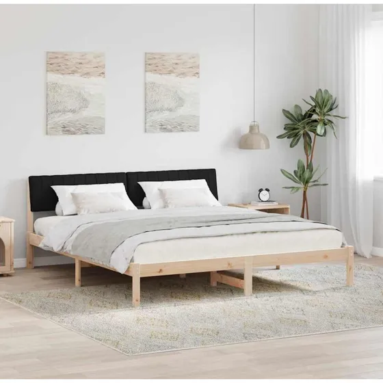 Sengestel i massivt fyrretræ 180x200 cm – brun/sort
