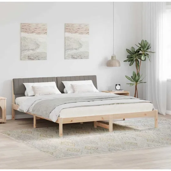 Sengestel i massivt fyrretræ 180x200 cm – brun/taupe