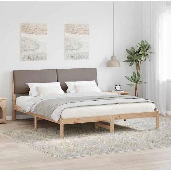 Sengestel 180x200 i massivt fyrretræ - brun/taupe