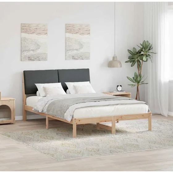 Sengestel 160x200 brun/mørkegrå i massivt fyrretræ
