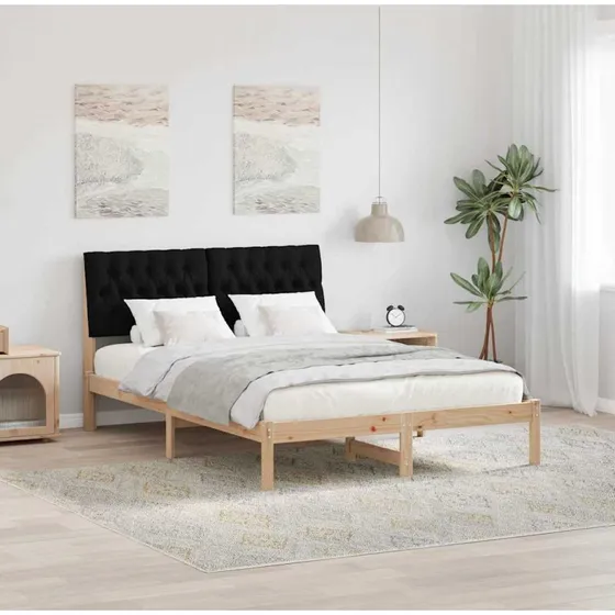 Sengestel 150x200 cm med polstret hovedgavl, brun