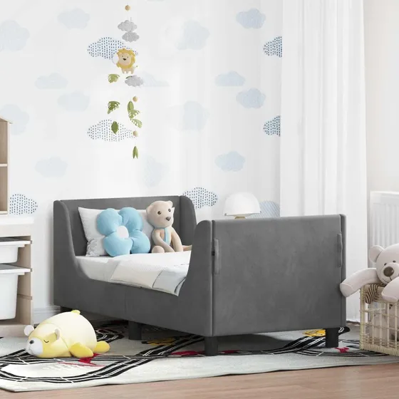 Sengestel til tumling 70x140 cm - Mørkegrå fløjl