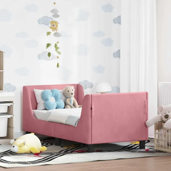Sengestel til tumling 70x140 cm - Lyserød fløjl
