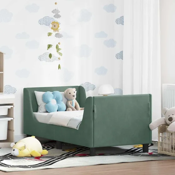 Sengestel til tumling 70x140 cm i havgrøn fløjl