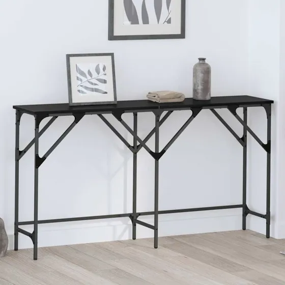 Konsolbord Sort eg 140x29x75 cm – Industrielt design