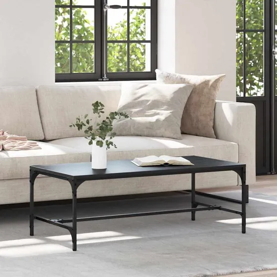 Sofabord Sort eg 100x50x35 cm – Industrielt konstrueret træ