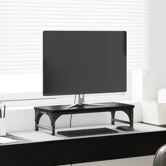 Monitorstativ i sort eg 55×23×14 cm – konstrueret træ