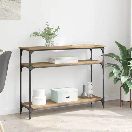 Konsolbord Artisan Egetræ 100x29x75 cm - Konstrueret træ