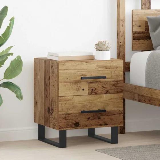 Natskab i konstrueret træ 40x35x47,5 cm – Rustikt natbord