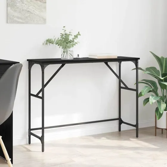 Konsolbord i sort eg 100x32x75 cm – industrielt