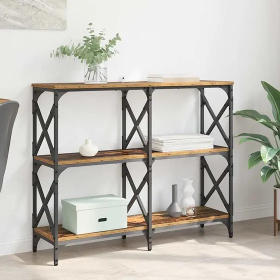 Konsolbord gammelt træ 100x28x80,5 cm - konstrueret træ