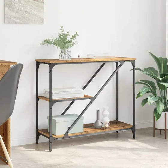 Konsolbord Gammelt træ 88,5x30x75 cm – Rustik/Metal