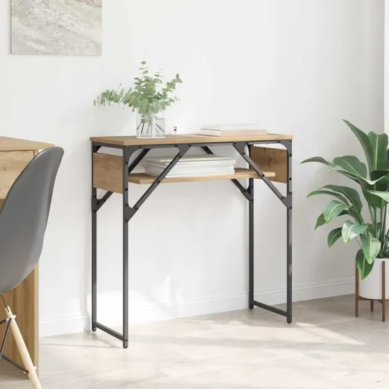 Konsolbord Artisan i egetræ 75x30x75 cm