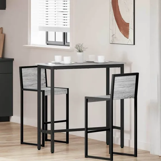 Justérbart skrivebord Grå Sonoma 100x40 cm - Ingeniørtræ & stål