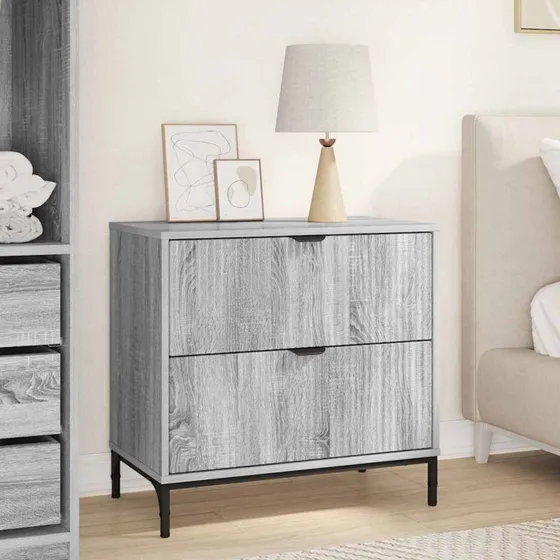Sengebord grå Sonoma-eg 63,5 x 36 x 61 cm – konstrueret træ
