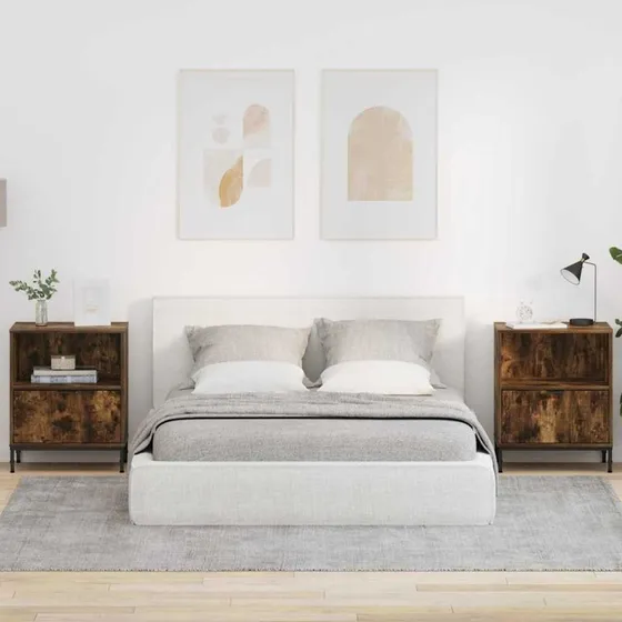 Natskabe 2 stk Røget eg 49x36x61 cm - Konstrueret træ