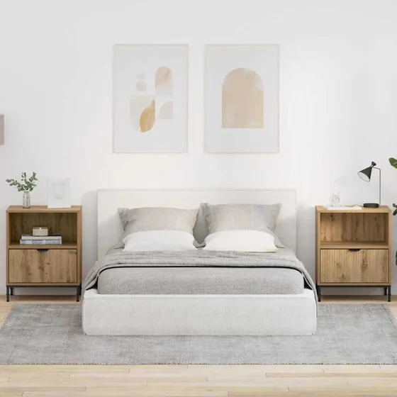 Sengeborde 2 stk - Natskab i artisan eg 49x36x61 cm