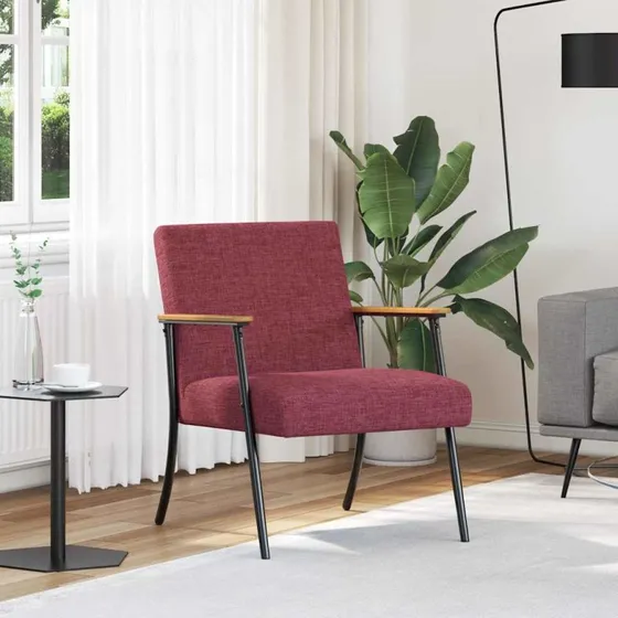 Moderne lænestol i vinrød fløjl 59x75x78 cm