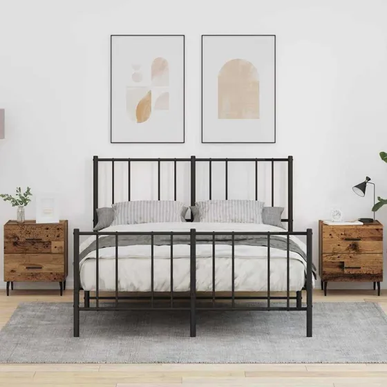 Natskab 2 stk – Rustikt natbord i konstrueret træ 40x35x47,5 cm